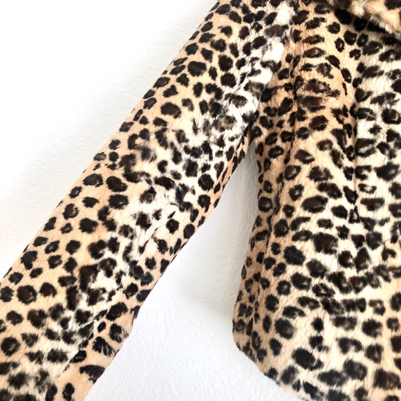 NINE WEST Leopard Print Rabbit Fur Moto Jacket - Picture 3 of 7